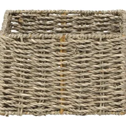 PANIER RECTANGULAIRE MATIERE VEGETALE 18X15X12CM NATUREL