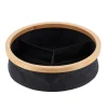 PANIER ROND PLIABLE 3 COMPARTIMENTS BAMBOU NOIR