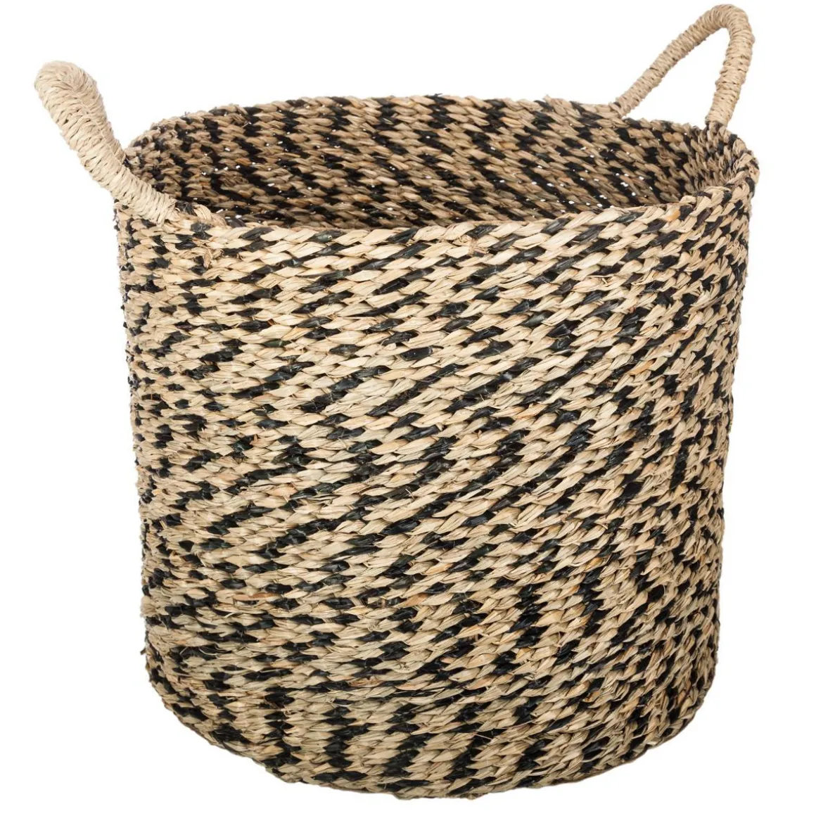 PANIER ROSEAU ROWAN ROND NOIR D.42X34CM