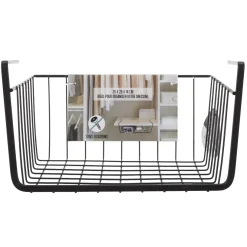 PANIER SUSPENDU METAL FILAIRE NOIR 26X14X26CM