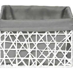 PANIER TGM PAPIER BLANC TISSU GRIS