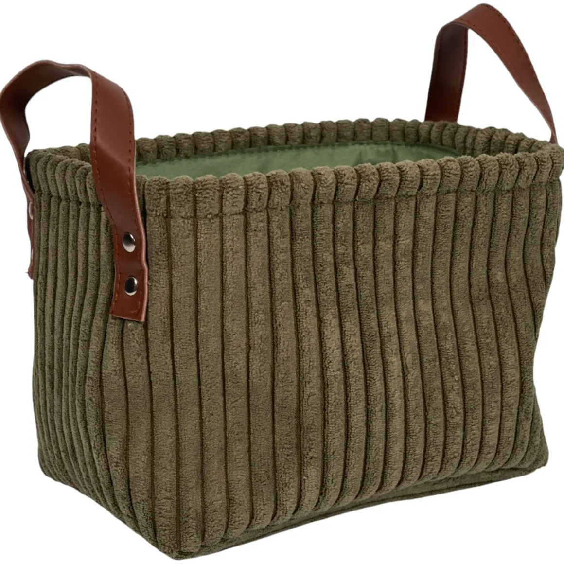 PANIER VERT VELOURS COTELE TAILLE S H.20CM