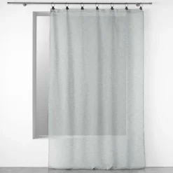 PANNEAU A ANNEAUX 140X280CM VOILE TISSE LINKA GRIS