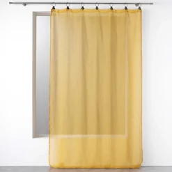 PANNEAU A ANNEAUX 140X280CM VOILE TISSE LINKA JAUNE
