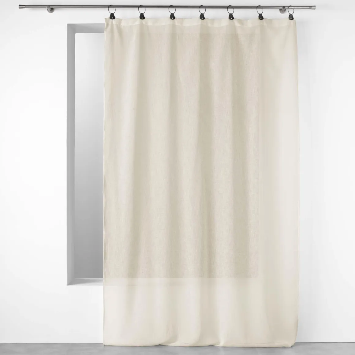 PANNEAU A ANNEAUX 140X280CM VOILE TISSE LINKA NATUREL