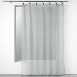 PANNEAU ANNEAUX 140X240CM VOILE TISSE LINKA GRIS