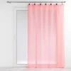 PANNEAU ANNEAUX 140X240CM VOILE TISSE LINKA CORAIL