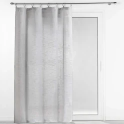 PANNEAU ANNEAUX 140X240CM VOILE TISSE MILZA GRIS