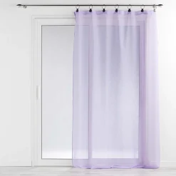 PANNEAU ANNEAUX 140X240CM VOILE TISSE LINKA LILAS
