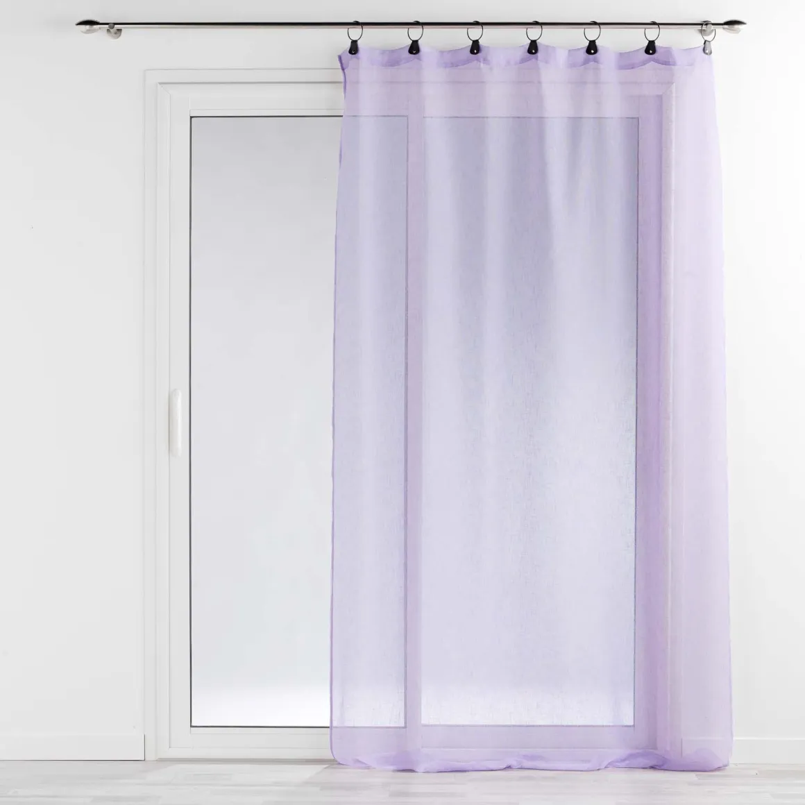 PANNEAU ANNEAUX 140X240CM VOILE TISSE LINKA LILAS