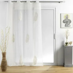 PANNEAU A OEILLETS 140X240CM BRODE METALLISE PALMEOR OR