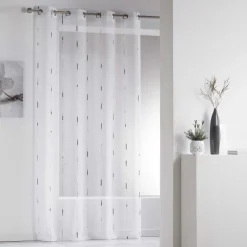 PANNEAU A OEILLETS 140X260CM CHENILLA GRIS