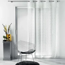 PANNEAU A OEILLETS 140X240CM DIXIE BLANC OR