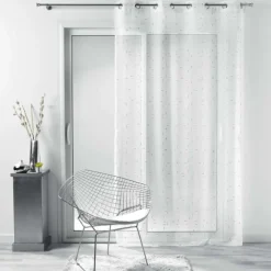 PANNEAU A OEILLETS 140X240CM DIXIE BLANC ARGENT