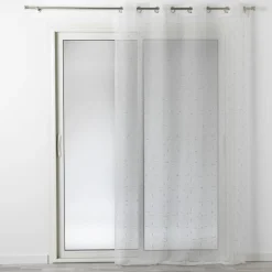 PANNEAU A OEILLETS 140X240CM DIXIE BLANC ARGENT