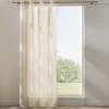 PANNEAU A OEILLETS 140X260CM EFFET LIN TISSE RAYE SANYA