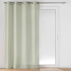 PANNEAU A OEILLETS 140X240CM EFFET LIN TISSE CLORIS SAUGE