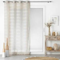 PANNEAU A OEILLETS 140X240CM EFFET LIN TISSE NOUNA