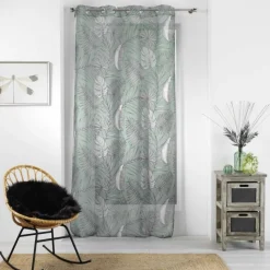 PANNEAU A OEILLETS 140X240CM IMPRIME MAJOLICA MENTHE