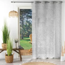 PANNEAU A OEILLETS 140X240CM IMPRIME SALOME GRIS