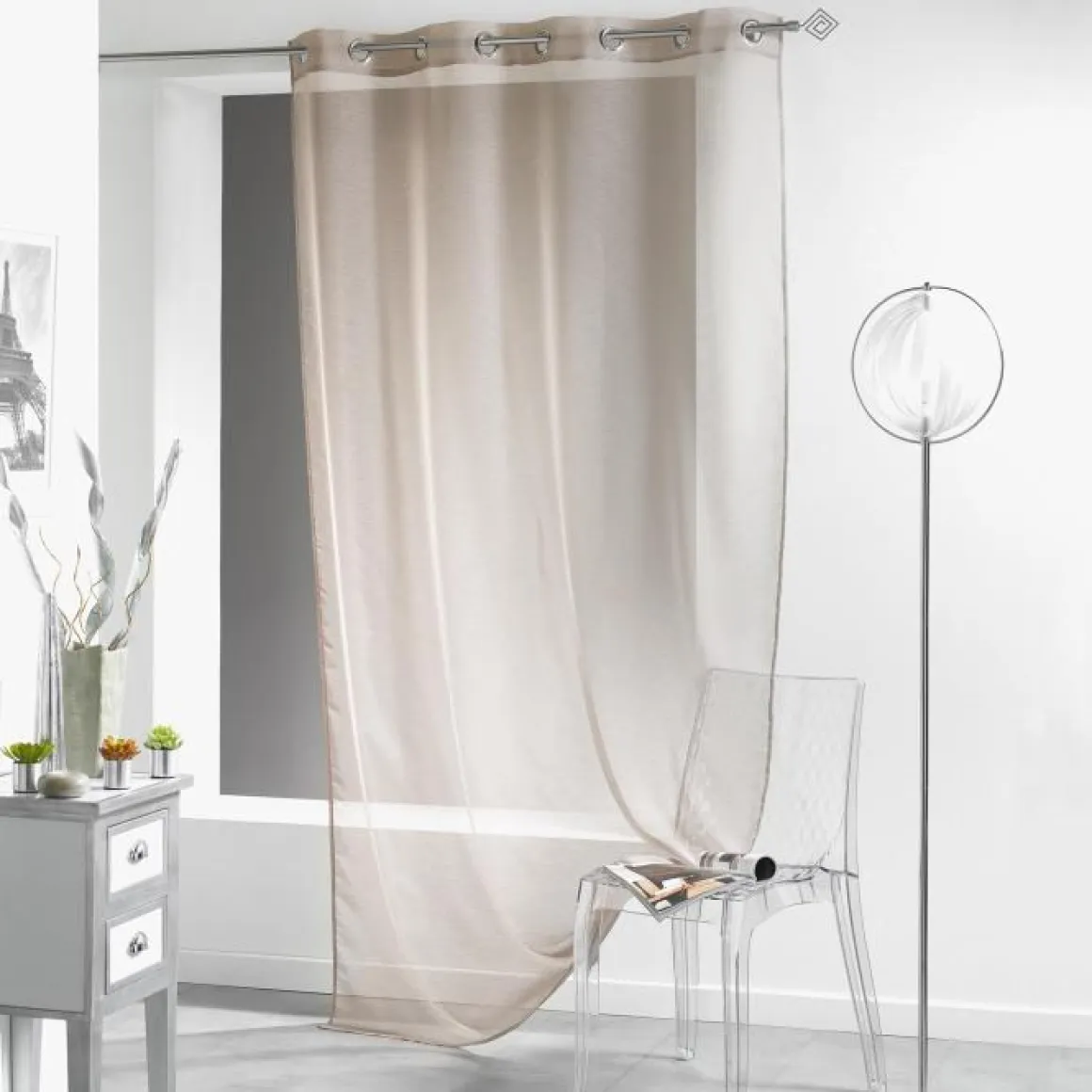 PANNEAU A OEILLETS 140X240CM LISSEA TAUPE