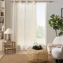 PANNEAU A OEILLETS 137X260CM POLYESTER LIN FANTAISIE KALIA