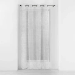 PANNEAU A OEILLETS 140X240CM POMPONS POMPONELLA BLC GRIS
