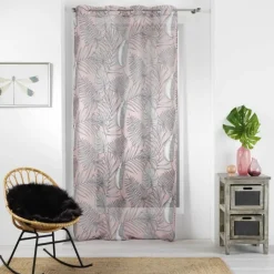 PANNEAU A OEILLETS 140X240CM SABLE IMPRIME MAJOLICA ROSE