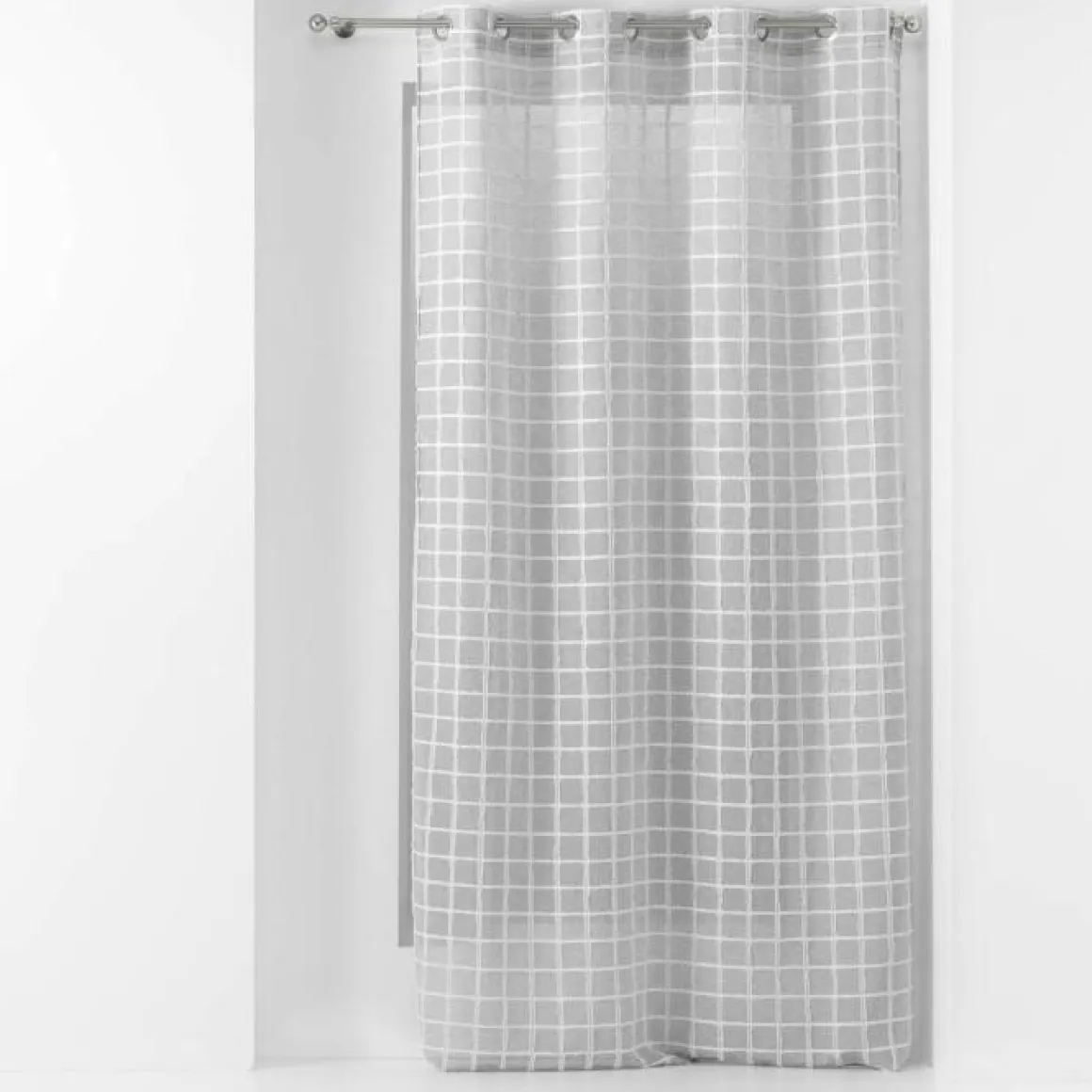PANNEAU A OEILLETS 140X240CM TISSE FANTAISIE KARRONA GRIS
