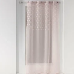 PANNEAU A OEILLETS 140X240CM TOP POMPONS MELUSINE ROSE