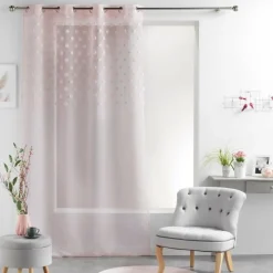 PANNEAU A OEILLETS 140X240CM TOP POMPONS MELUSINE ROSE