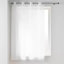 PANNEAU A OEILLETS 140X180CM VOILE SABLE LISSEA BLANC