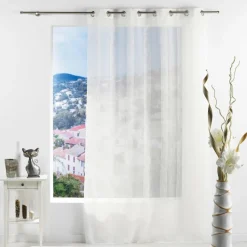 PANNEAU A OEILLETS 140X240CM VOILE SABLE SALINA NATUREL