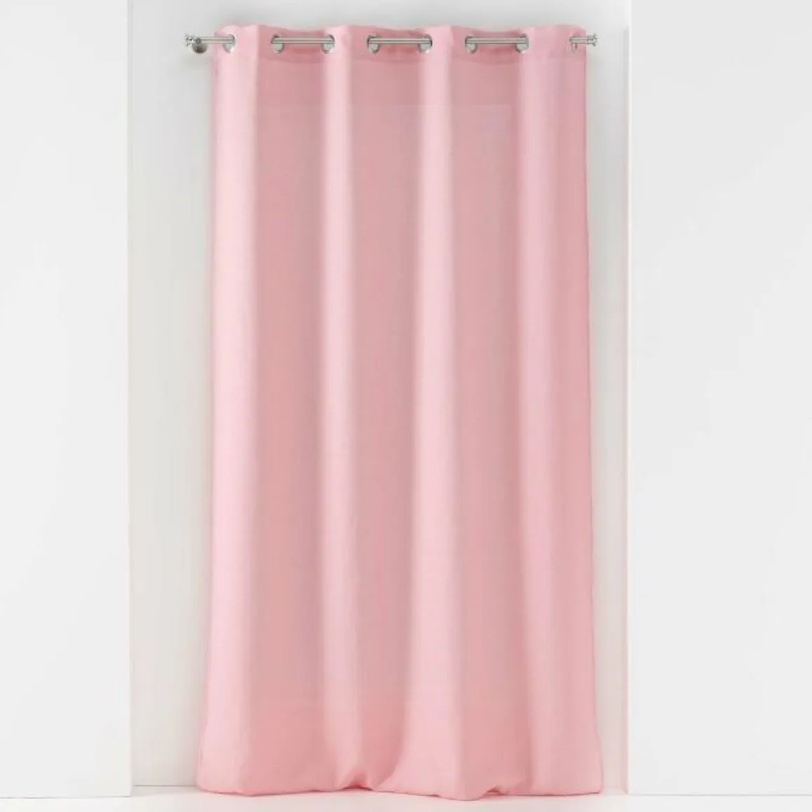 PANNEAU A OEILLETS 140X240CM VOILE TISSE SOANE ROSE