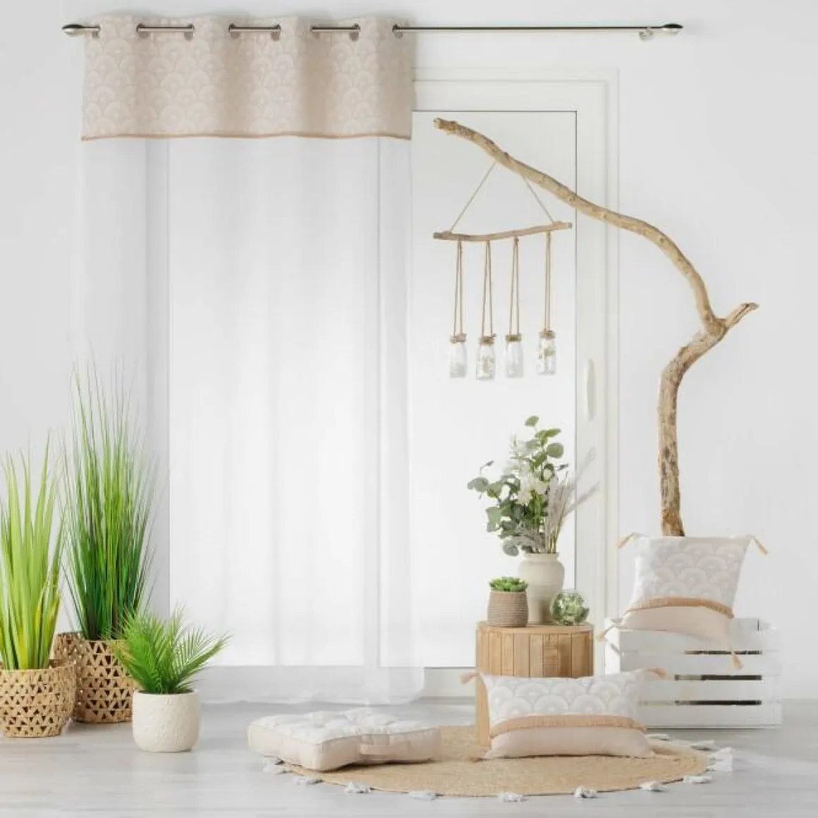 PANNEAU OEILLETS 140X240CM BAHINA BLANC