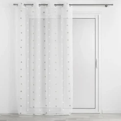 PANNEAU OEILLETS 140X240CM BRODE LORNA BLANC