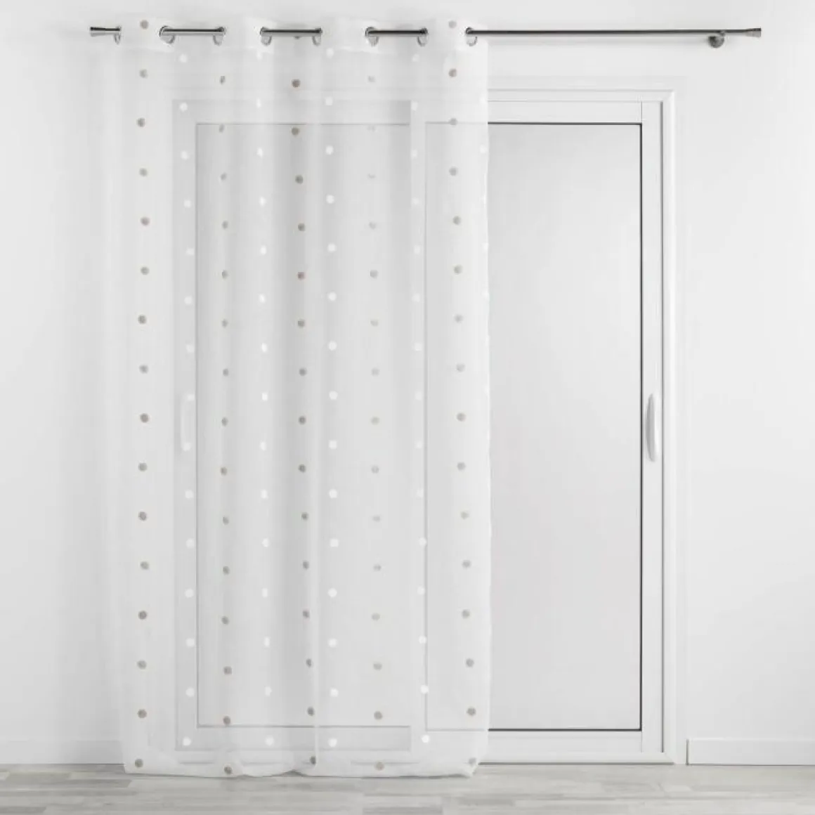 PANNEAU OEILLETS 140X240CM BRODE LORNA BLANC
