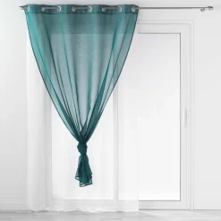 PANNEAU OEILLETS 140X240CM DOUBLE DUETTO PETROLE BLANC