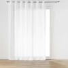 PANNEAU OEILLETS 240X240CM EFFET LIN TISSE HALTONA BLANC