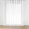 PANNEAU OEILLETS 400X240CM EFFET LIN TISSE HALTONA BLANC