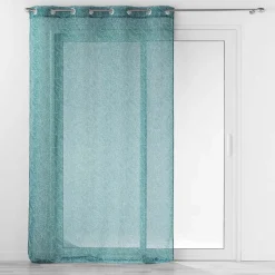 PANNEAU OEILLETS 140X240CM EFFET LIN SOLEA PETROLE