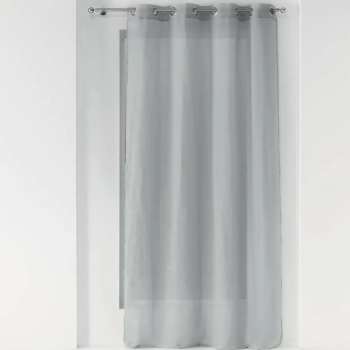 PANNEAU OEILLETS 140X240CM EFFET LIN TISSE ZAZY GRIS