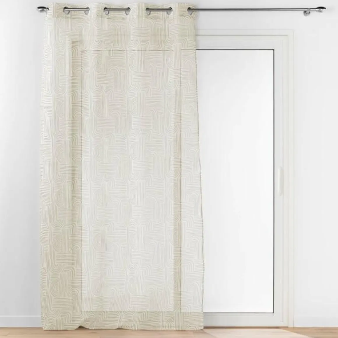 PANNEAU OEILLETS 140X240CM IMPRIME PANDORE BLANC