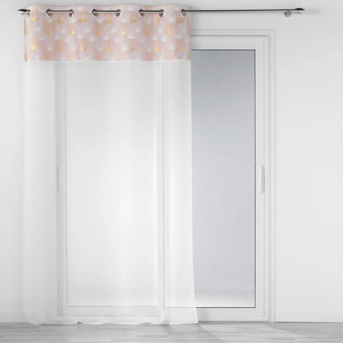 PANNEAU OEILLETS 140X240CM IMPRIME OR CLAIRINE ROSE