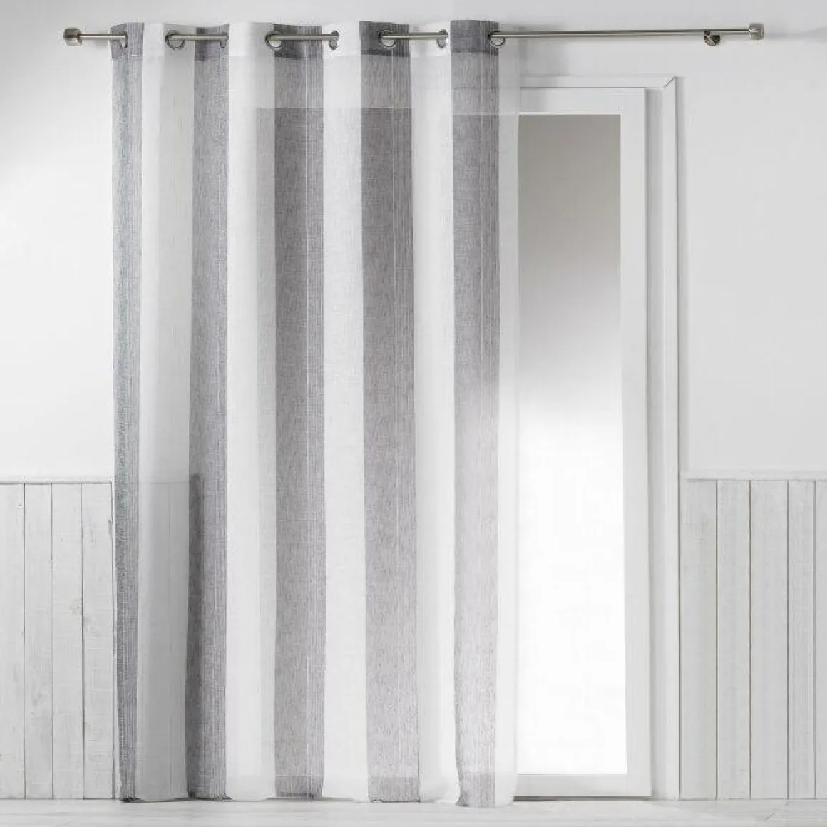 PANNEAU OEILLETS 140X240CM TISSE NATUREL ALIA GRIS