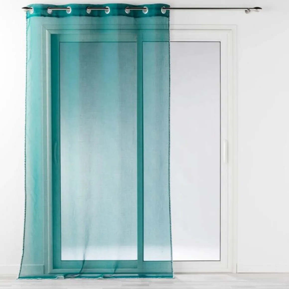 PANNEAU OEILLETS 140X240CM VOILE LOUISE PETROLE