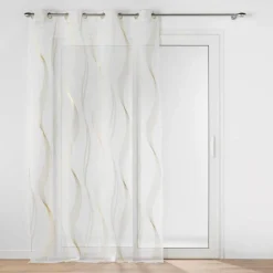 PANNEAU OEILLETS 140X280CM VOILE METALLISE ELONA OR