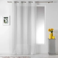 PANNEAU OEILLETS 140X260CM VOILE SABLE LINAHE BLANC