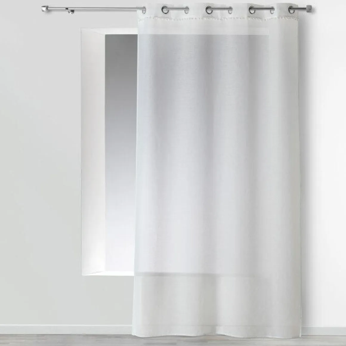 PANNEAU OEILLETS 140X240CM VOILE SABLE POUPETTE BLANC