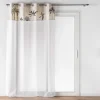 PANNEAU OEILLETS 140X240CM VOILE SABLE IMPRIME PAPAYA